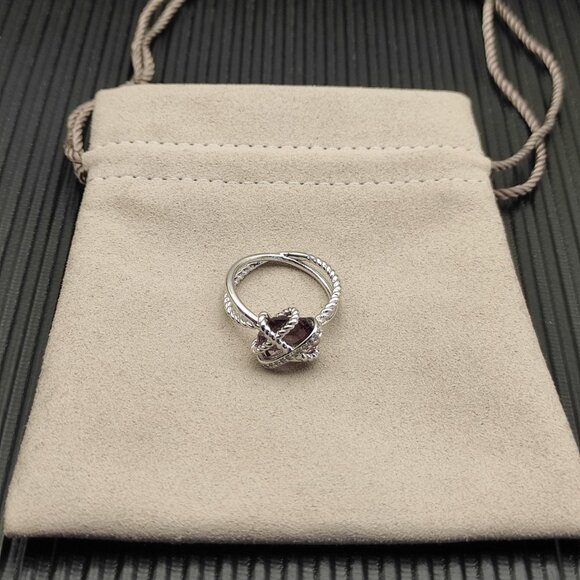 David Yurman 11mm hexagonal purple diamond ring - Picture 3 of 6